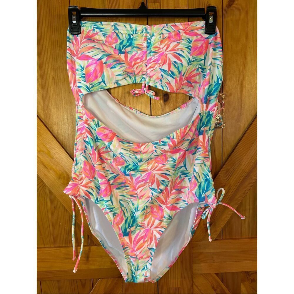 Decree Womens Pastel Oasis Monokini One Piece Swimsuit Size XL nwt (8068)